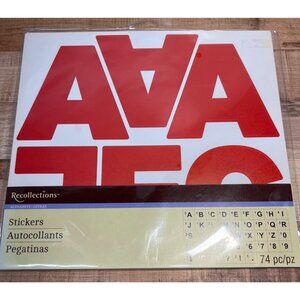 Recollections Red Alphabet Letter & Number Stickers 74 Pc 359827